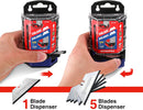 WORKPRO Premium Utility Knife Blades, TAC Diamond Coated SK2M, 50-Pack Utility Blades Replacement with Dispenser
