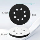WORKPRO 5 Inch Orbital Sander Interface Pads and Sanding Discs, 4 Foam Buffer Pads & 8 Grit Sandpaper (80/120/240/320), 8 Hole Hook and Loop Soft Cushion Sponge Backing for Sander