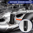 WORKPRO 6PCS O2 Oxygen Sensor Socket, Automotive 3/8" 1/2" Drive x 1-1/16" 7/8" 27mm 22mm O2 Sensor Socket Removal Tool and Thread Chaser Set, for Oil Pressure Vacuum Thermal Oxygen Sensors