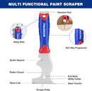 WORKPRO Paint Scraper, 8 in 1 Paint Remover, Metal Putty Knife with Hammer End and Can Opener, Stainless Steel Scraper Tool for Removing Caulk, Painting, Wood and Wallpaper (W)