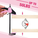 WORKPRO 6" Mini Bar Clamps for Woodworking, 2-Pack One-Handed Clamp/Spreader, Light-Duty Screw-Change F Clamp with 50lbs Load Limit, Pink Ribbon