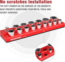 WORKPRO Magnetic 1/2-Inch SAE Socket Organizer - Holds 16 Standard & Deep Size Sockets