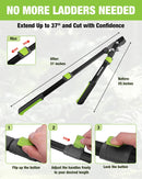 WORKPRO Extendable Bypass Lopper for Gardening, 25-37" Branch Cutter | Heavy Duty Pruning Shear with SK5 Blade, 1.5" Cutting Capacity, SK5 Blade, Gear System, Comfort Handle for Tree Trimming