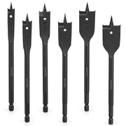 WORKPRO 6-Piece Spade Drill Bit Set, 3/8" to 1", Black
