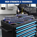 WORKPRO Socket Organizer Set, 4PC Impact Socket Holder, 1/4", 3/8", 1/2" Drive Metric Socket Trays, Impact Socket Organizer for Tool Box Drawer, Socket Storage Holds 94 Pieces (Socket not Included)