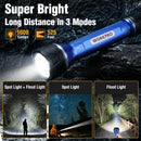 WORKPRO Rechargeable LED Flashlight, High Lumens IPX7 Waterproof Heavy-Duty Flash Light, 3 Mode Super Bright Handheld Aluminum Flashlight for Home, Camping, Hiking, Emergency