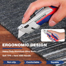 WORKPRO Utility Knife Set, 2-Pack Retractable Box Cutters with Quick-Change Blade System, Twine Cutter, Heavy-Duty Razor Knives with Comfort Grip, Includes 10 Extra Blades