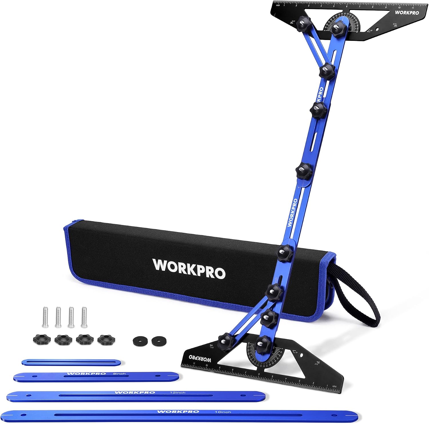 WORKPRO Stair Tread Template Tool, Aluminum Alloy Stair Tread Jig with Triangular Structure Brace, 10.1