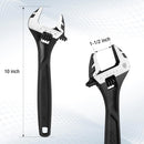 WORKPRO 10" Adjustable Wrench, Black Oxide Wrench 10 Inch with Inch/Metric Scale, Premium Cr-V Steel
