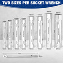 WORKPRO 9-Piece Shower Valve Socket Wrench Set with Bar Handle, for Bathroom Removal of Tub and Shower Valves, Home Plumbing Repairs, Double-Ended, Storage Bag Included