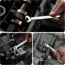 WORKPRO 8-piece Flex-Head Ratcheting Combination Wrench Set, Metric 8-17mm, 72-Teeth, Cr-V Constructed, Mirror Polished Chrome Plated with Roll Up Pouch