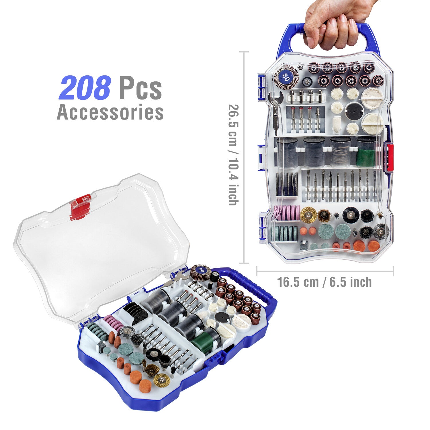 WORKPRO 208 pcs polishing sanding grinding bit set, innovation quality high-quality durable accessories kit