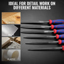 WORKPRO 6-Piece Needle File Set, Mini Precision Files for Metal, Wood & Plastic | Carbon Steel Files with Non-Slip Handles for Precise Filing of Metal, Wood, Plastic, Jewelry, Crafts, and DIY Projects