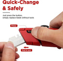 WORKPRO Retractable Box Cutter, Quick Change Utility Knife with Extra Blade Storage - Heavy Duty Aluminum Razor Knife, Twine Cutter, Bonus SK5 Blades Included, Red (W)