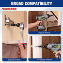 WORKPRO 1/2-inch, 3/8-inch, and 1/4-inch Quick Release Hex Impact Socket Adapter Set and Bit Holders for Ratchet Wrenches, Drivers, Drills - Made from Durable CR-MO Steel
