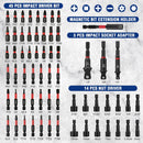 WORKPRO 98-Piece Magnetic Nut Driver Set, Impact Driver Bits, Metric & SAE Cr-V Nut Drivers with Bit Holder, Universal Socket, Socket Adapter, Wing Nut Driver, Ratchet Handle, Quick-Release Extension