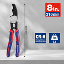 WORKPRO 8 Inch Cable Cutter with Twin Cutting Edge, Heavy Duty Wire Cutters with Anti-Slip Beveled Edge Up to 3/16", Cable Clippers for Aluminum, Copper, Wire, and Communications Cable