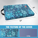 WORKPRO 17" Kneeling Pad with Removable Cover, Blue Floral Printing | Soft NBR Foam Cushioning, Large Size, For Gardening, Daily Chores, Workout Supplies