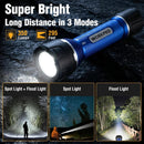 WORKPRO Flashlight Rechargeable, High Lumens Aluminum IPX7 Waterproof Flash Light, 3 Mode Battery Powered & USB C Handheld Compact Flashlight for Home, Camping, Hiking, Emergency