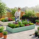 WORKPRO 7.5x4x1ft Outdoor Galvanized Metal Raised Garden Bed, Green, 2PK