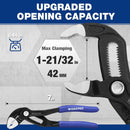 WORKPRO 7 Inch Water Pump Pliers, Quick Release Groove Joint Pliers, CR-V Tongue and Groove Pliers for Home and Industrial Repair, V-Jaw & Push-Lock Desigh, Comfortable Grips, Upgraded Wide Opening