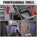 WORKPRO 2-Pack Magnetic Wrench Organizer, 12-Piece Gripper Wrench Holder for Stubby or Line Wrenches, Fits SAE (1/4" to 15/16") and Metric (6mm to 24mm), Flexible Teeth