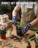 WORKPRO Floral Garden Gloves for Women, Gardening Gloves for Women/Ladies | Printed Breathable Working Gloves with Touchscreen Design & No-Slip Palm Grip for Weeding, Planting, Raking and Pruning