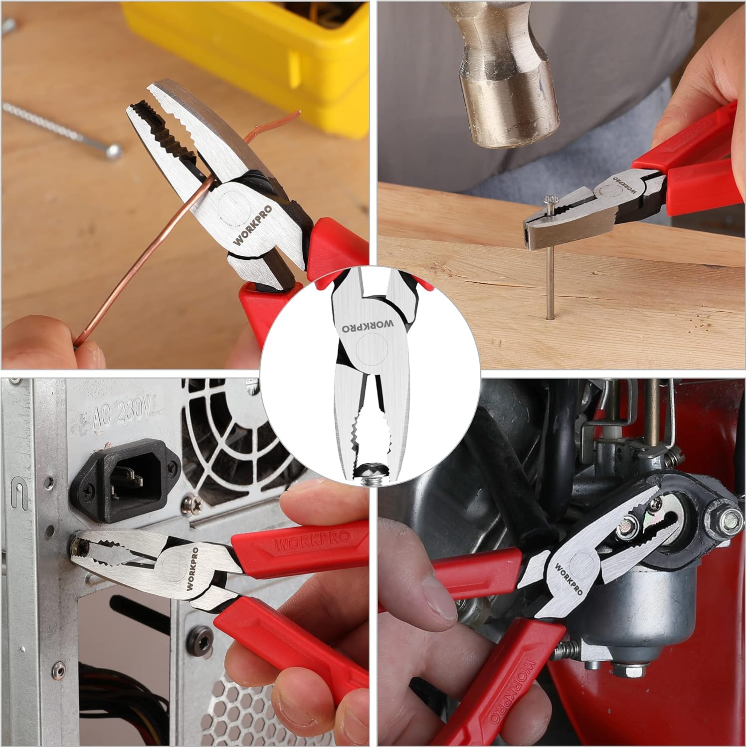 WORKPRO screw extractor pliers used to pull damaged screws from wood and panels