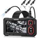 WORKPRO 4.3-Inch Rechargeable Industrial Endoscope Camera, IP67 Waterproof 1920P HD Dual Lens Borescope with 9 Adjustable LEDs, Inspection Camera with 16.4 ft Semi Rigid Cable