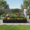 WORKPRO 7.5x4x1ft Outdoor Galvanized Metal Raised Garden Bed, Black, 2PK
