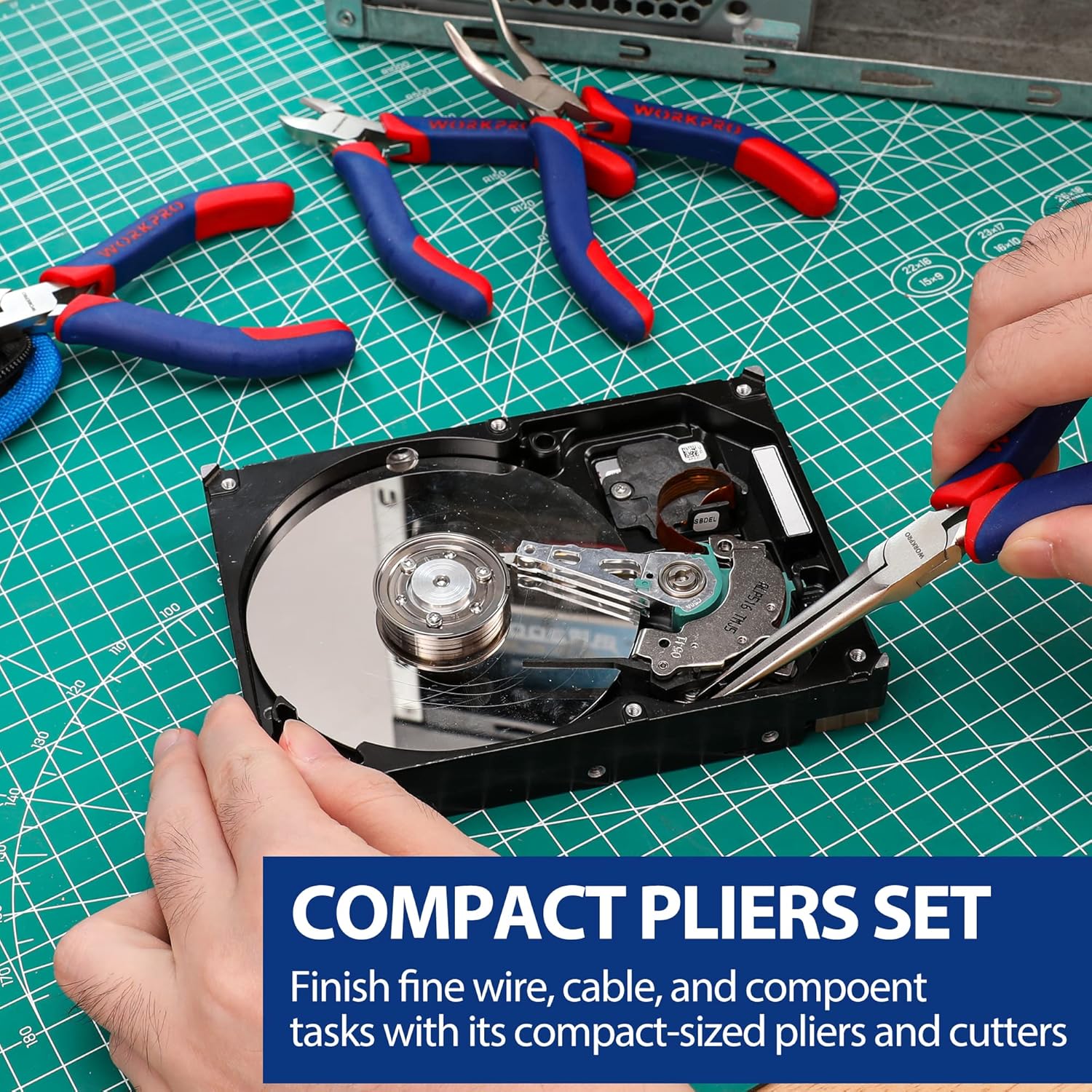 WORKPRO 33 Pcs Precision Repair Tool Set Includes Pliers Set, Blue