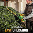 WORKPROX 20V Cordless Hedge Trimmer, 22" Dual-Action Blade, 3/4" Cutting Capacity