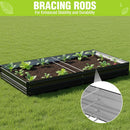 WORKPRO 7.5x4x1ft Outdoor Galvanized Metal Raised Garden Bed, Black, 2PK