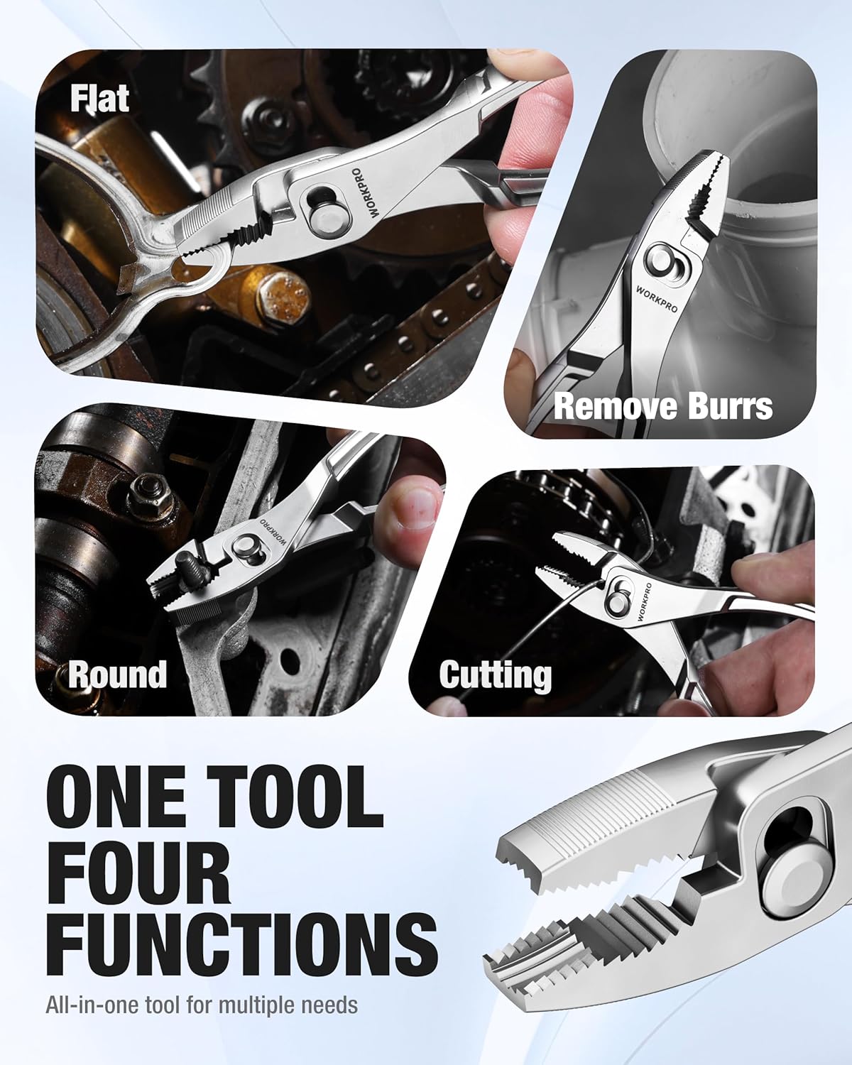 Mini slip-joint and water pump pliers with multiple use cutting jaw design