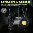 WORKPRO Mini Keychain Work Light, COB Keychain Flashlight with Hat Clip, Rechargeable Magnetic EDC Carabiner Flashlight, 3 Light Modes Emergency Light for Camping, Biking and Car Repairing, Black