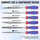 WORKPRO 6-Piece Needle File Set, Mini Precision Files for Metal, Wood & Plastic | Carbon Steel Files with Non-Slip Handles for Precise Filing of Metal, Wood, Plastic, Jewelry, Crafts, and DIY Projects