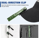 WORKPRO Rechargeable Pen Light, Mini Flashlight, 2 Pack Ultra-Compact EDC Flashlight, Pocket Flashlight with Clip, Memory Function and 2 x USB C Cable Included, Green