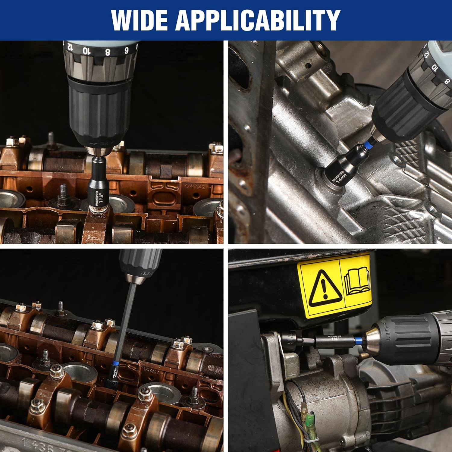 Nut driver bits with adapters for use with drills in various fastening applications
