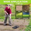 WORKPRO Lawn Leveling Rake, 17” x 10” Rake with 6FT Adjustable Handle | Heavy Duty Leveling Rake with Premium Stainless Steel & No-Slip Grip for Garden, Backyard, Golf Course, Farm, Pasture