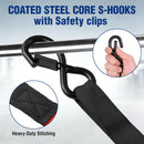 WORKPRO Ratchet Tie Down Straps, 4-Pack | 1" x 15' | 1823 lbs Break Strength Heavy Duty Ratchet Straps with 4PC Soft Loops, Fits for Moving Appliances Motorcycle ATV Truck (Black)