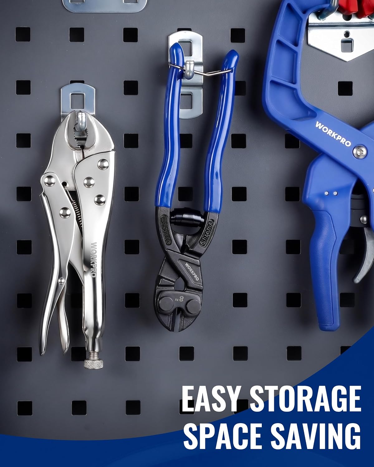 WORKPRO 8-inch Mini Bolt Cutter with Recess and Spring, Blue