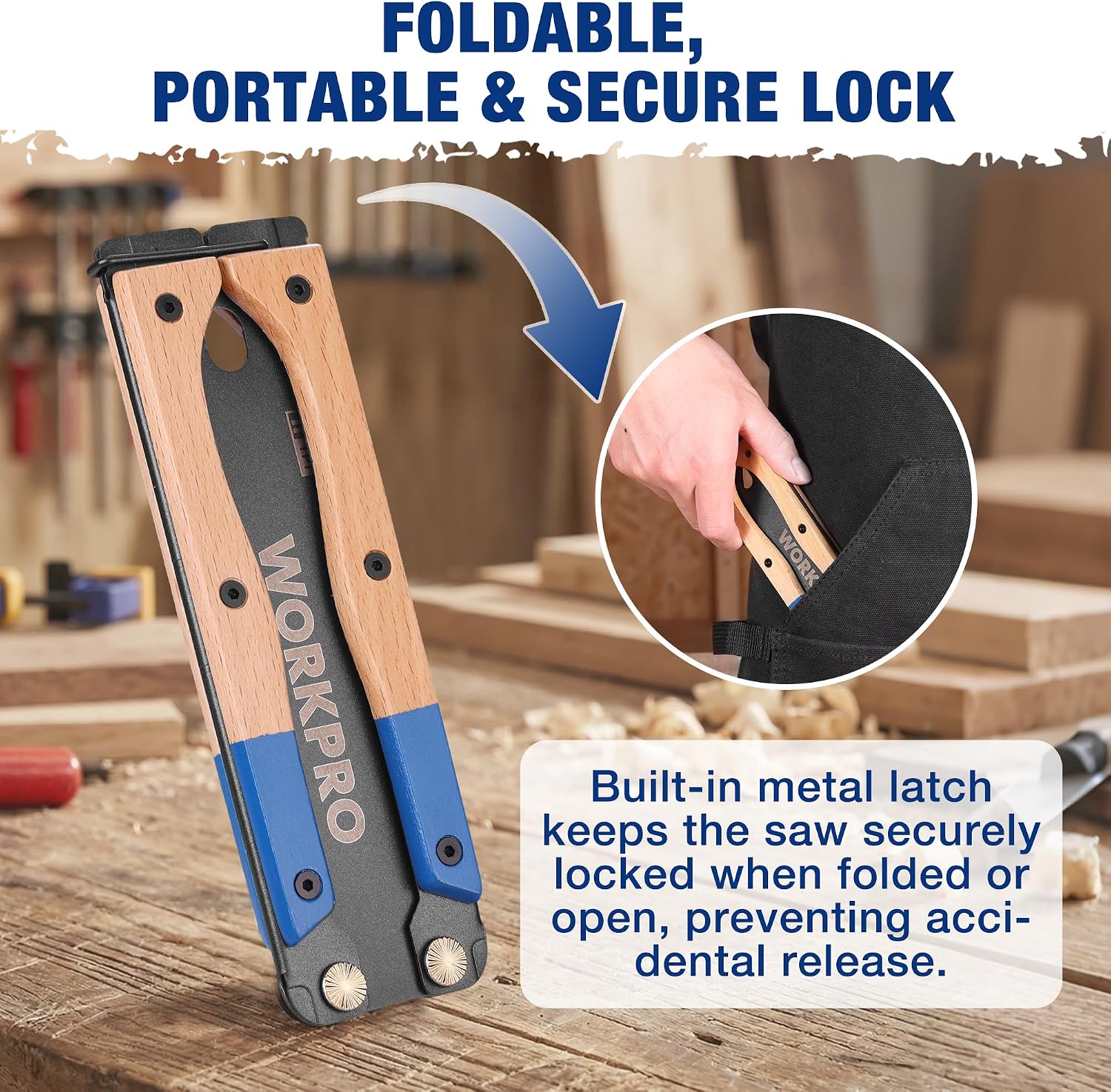 WORKPRO 6'' Folding Japanese Hand Saw, Double-Edged Pull Saw with 11&17 TPI