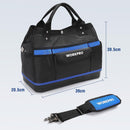 WORKPRO 15-inch Tool Bag, Top Open, Multi-use Tool Tote with Adjustable Shoulder Strap and Waterproof Molded Base, 13 Pockets