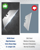 WORKPRO Utility Knife Blades 100-Pack, SK2M Steel Ultra Sharp Razor Blades with Dispenser, Replacement Blades for Box Cutters, Fits Most Standard Utility Knives