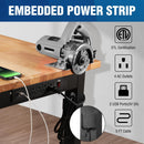 WORKPRO 48"x22" Adjustable Workbench 1500 LBS Load Capacity Hardwood Worktable with Power Outlets, Leveling Foot