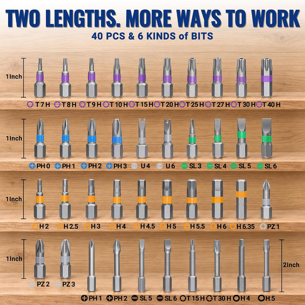 WORKPRO 42 in 1 Magnetic Screwdriver Set, with T Handle Ratchet Screwdriver