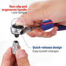 WORKPRO 1/4" Drive Swivel Head Ratchet, 72-Tooth, 270° Rotation, Quick Release & Reversible, Cr-Mo Head, Chrome Finish, Ideal for Tight Spaces & Precision Tasks