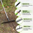 WORKPRO 65 Inch Bow Rake, 17 Tines Metal Head Rakes with Adjustable Handle | Heavy Duty Garden Rake with High Strength Handle for for Loosening Soil, Gathering Leaf, Leveling Lawn, Farming Land