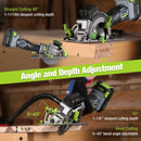 WORKPRO 4-1/2" Compact Cordless Mini Circular Saw, 20V 4.0Ah Battery, Fast Charger, 3 Saw Blades, 4500RPM