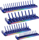 WORKPRO Socket Organizer Set, 4PC Impact Socket Holder, 1/4", 3/8", 1/2" Drive Metric Socket Trays, Impact Socket Organizer for Tool Box Drawer, Socket Storage Holds 94 Pieces (Socket not Included)